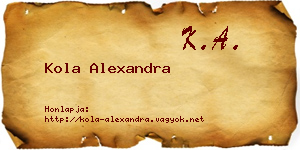Kola Alexandra névjegykártya