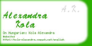 alexandra kola business card